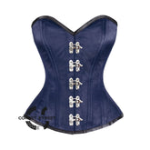Royal Blue Satin Steel Boned Steampunk Overbust Corset
